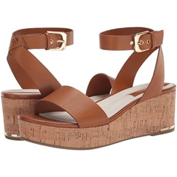 Franco Sarto Brown Cork Wedge Sandals with Ankle Strap, Size 10M - New - Picture 7 of 10